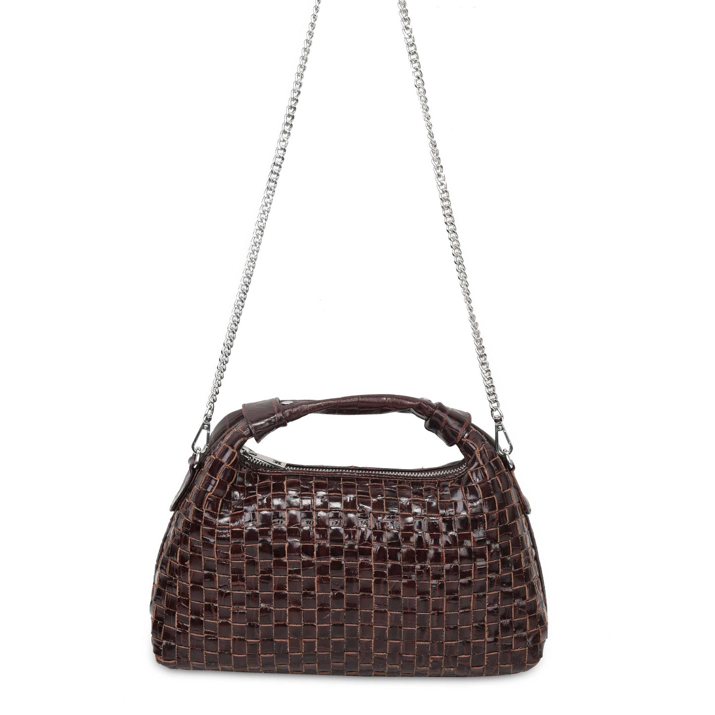 Bolso  marron trenzado DANDY