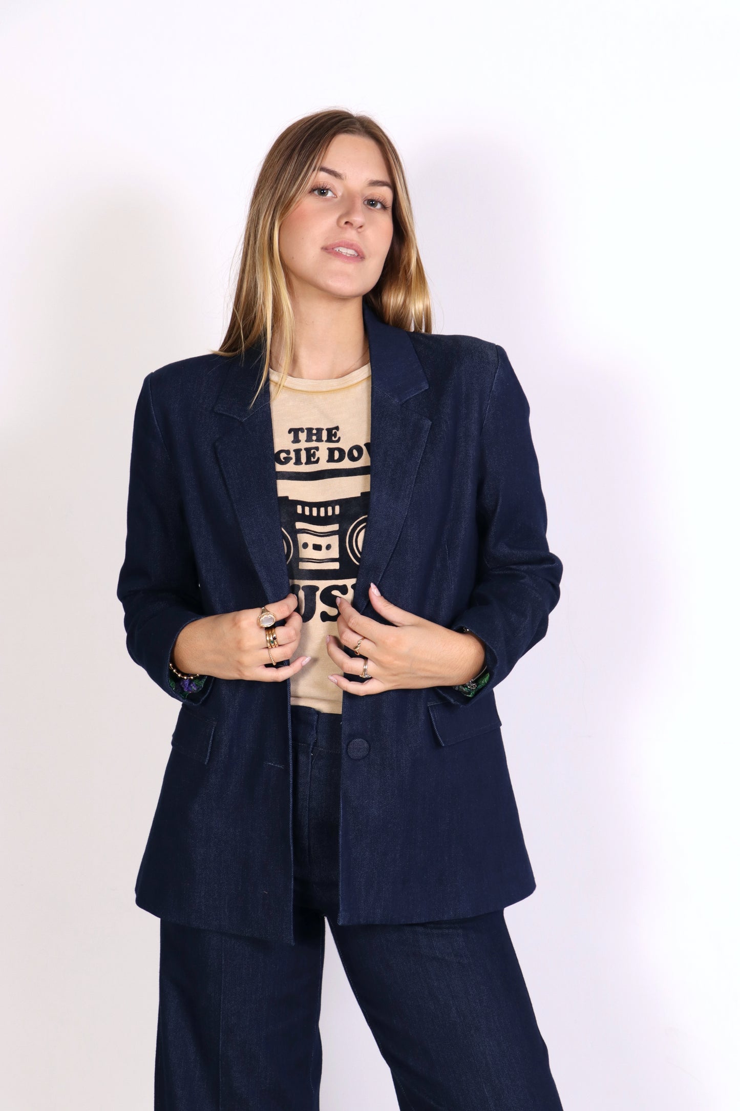 Blazer en denim oscuro CONSTANCE