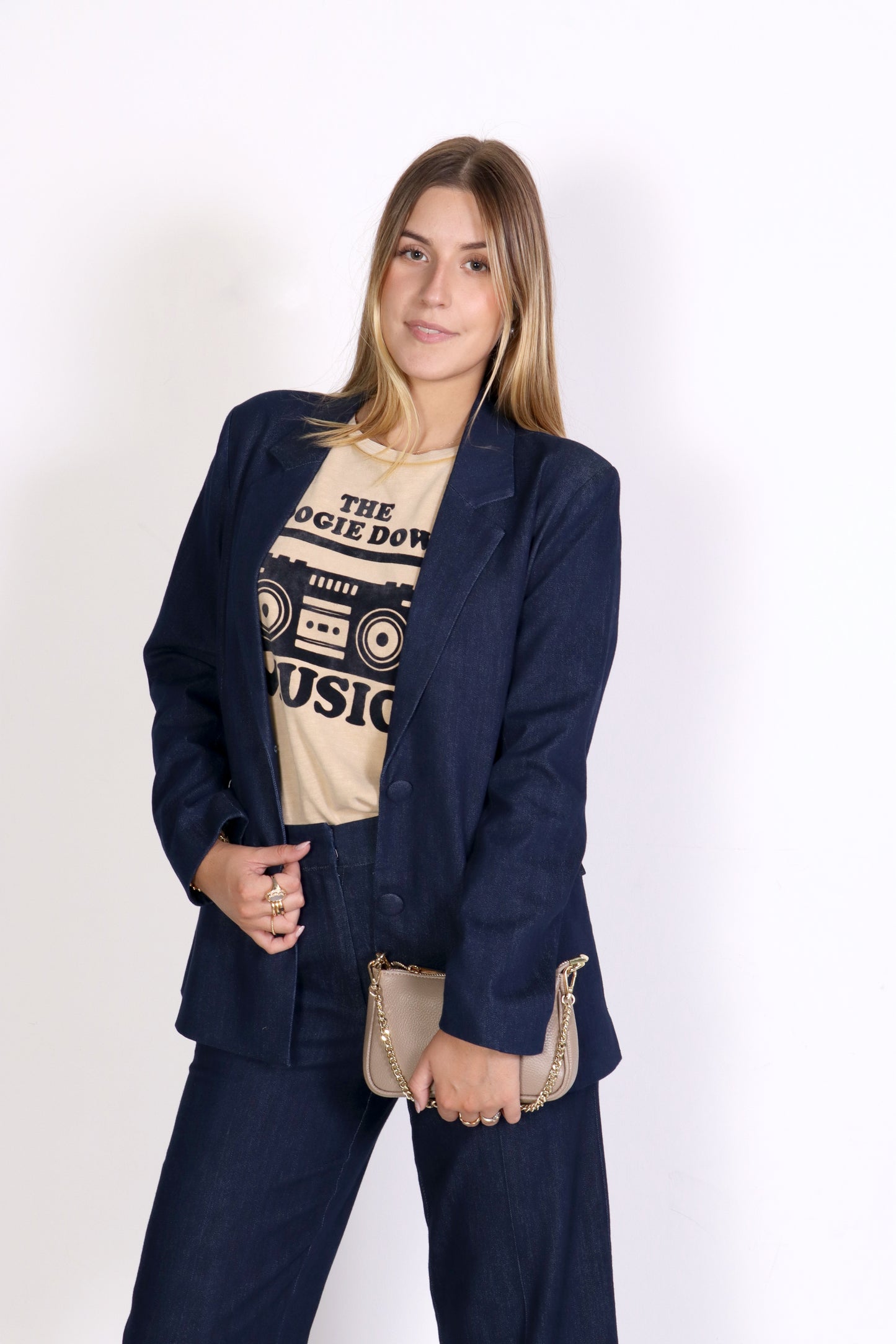 Blazer en denim oscuro CONSTANCE