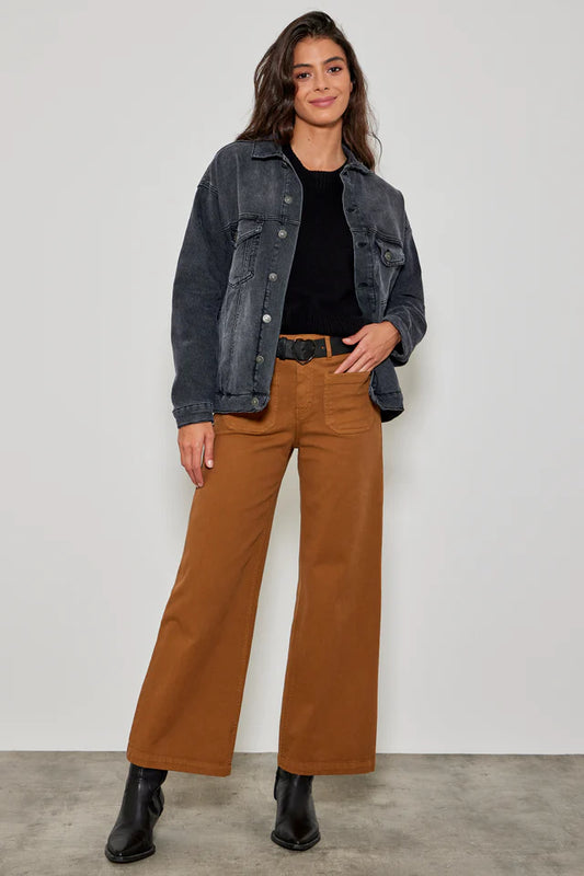 Tejano ancho cropped camel